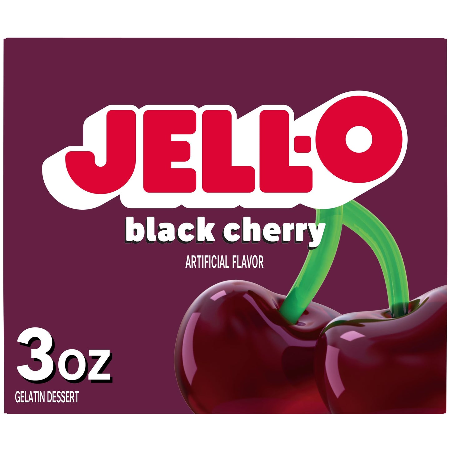 Jell-O Gelatin Mix, Black Cherry Regular Sugar, 3 Oz