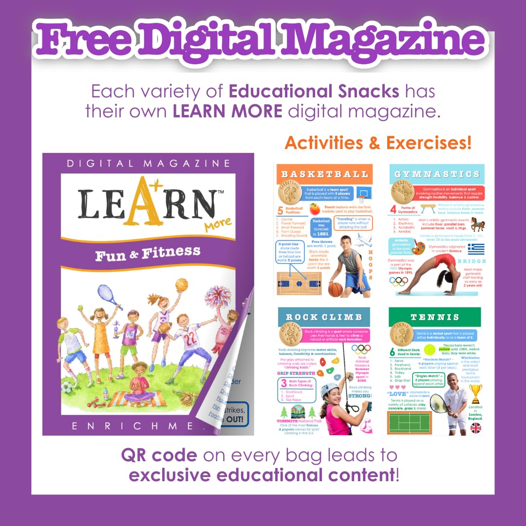 DICK & JANE EDUCATIONAL SNACKS – Nut-Free Fun & Fitness Snacks, 24-Pack, 1 Ounce Each