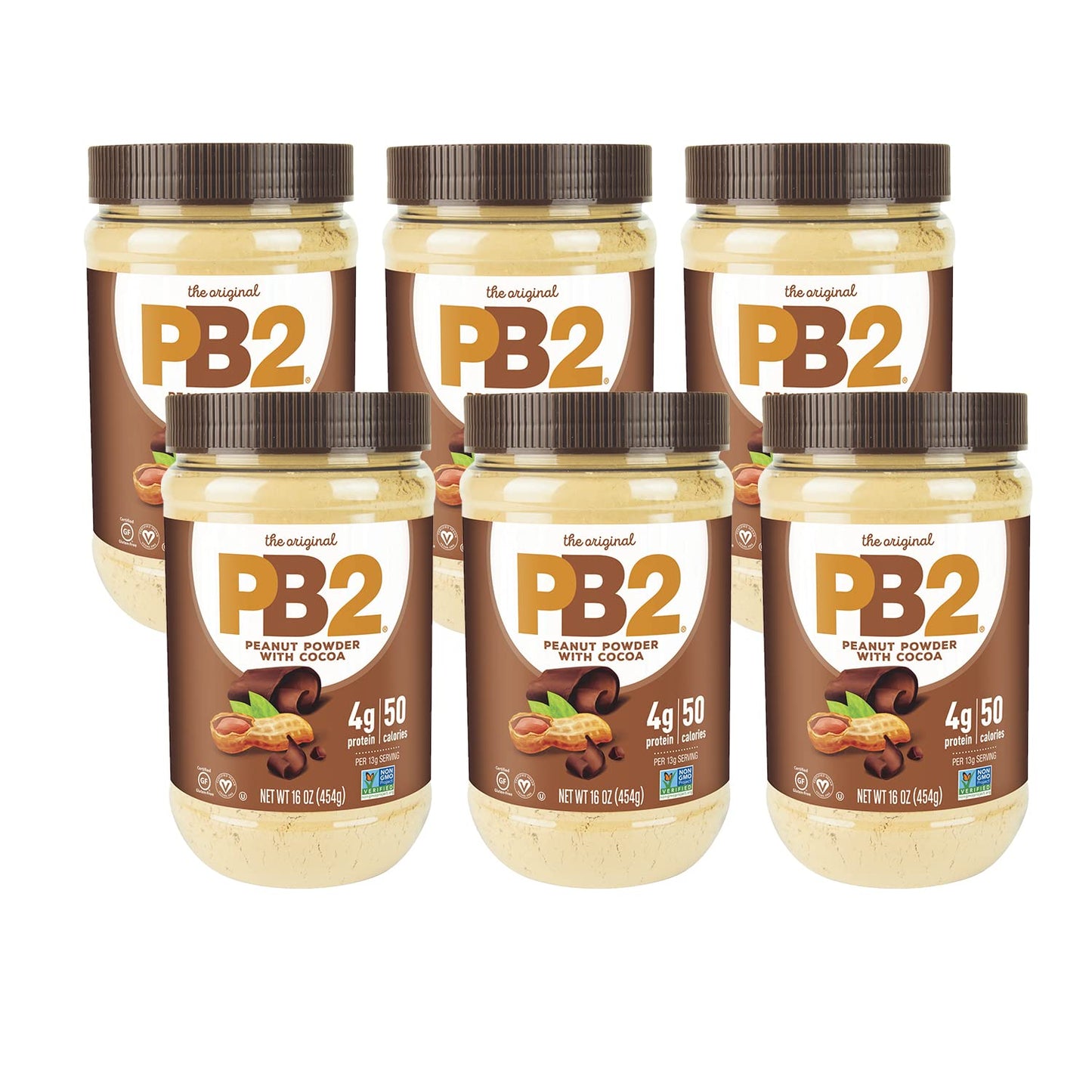 Pb2 Powdered Peanut Butter With Cocoa Bundle, 16 Oz (6 Pack)