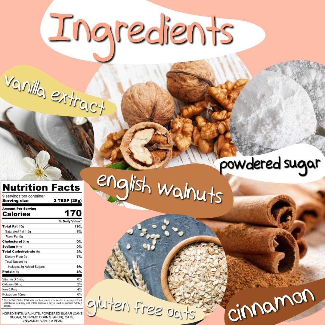 Crazy Go Nuts Walnut Butter Variety Pack - Plain W/Seal Salt, Maple, Oatmeal Cookie - Healthy Snacks, Keto, Vegan, Low Carb, Glu