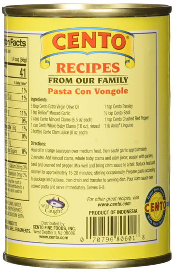 Cento Clam Baby Whole, 10 Ounce (Pack Of 12)