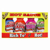 Kickin' Premium Hot Sauce Bottles Gourmet Gift Set Travel Size - .75 Oz. 4 Pack - Try If You Dare! - Perfect Gourmet Christmas G