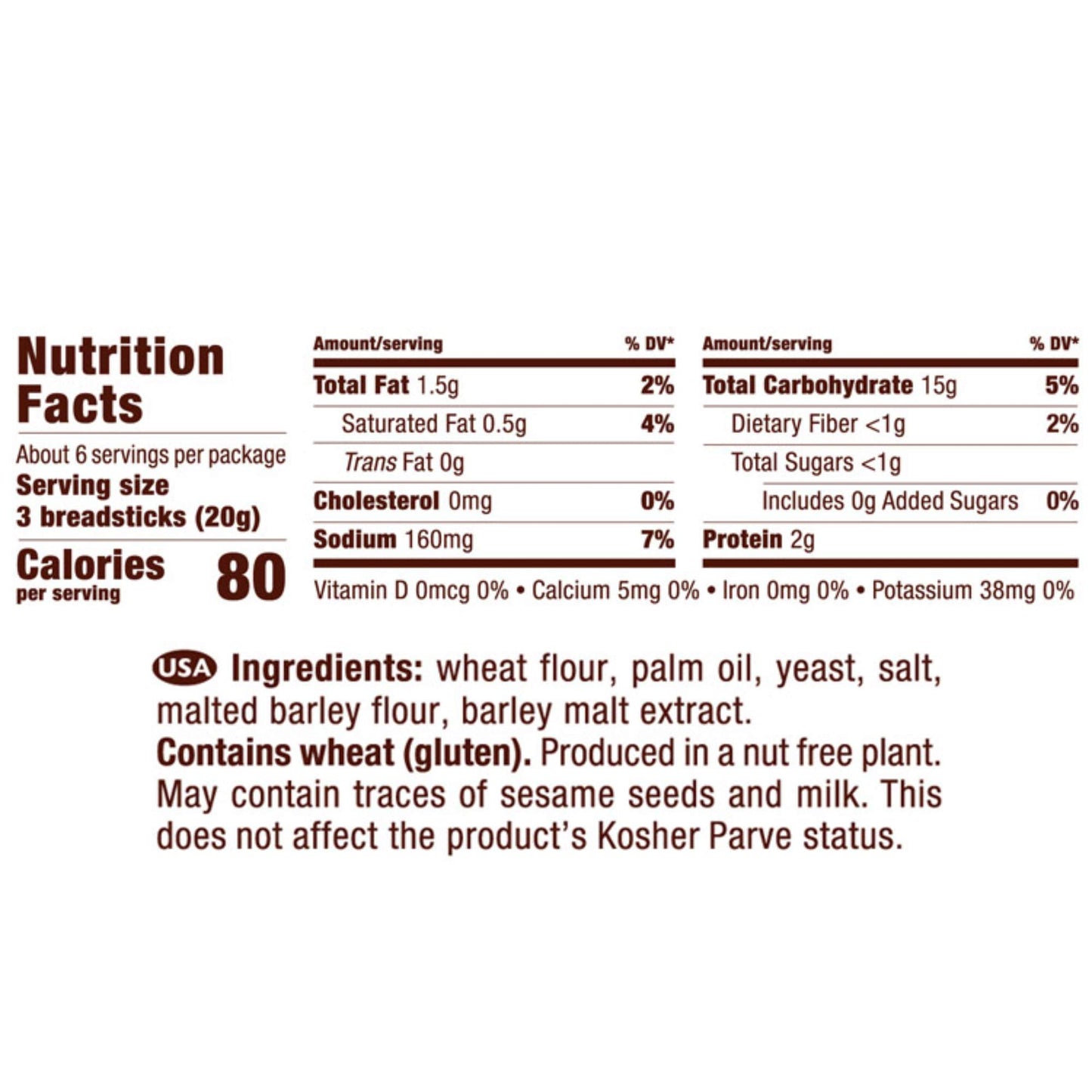 Grissini Breadsticks, Original - All Natural Traditional Italian Breadsticks, Non-GMO - 4.4 Ounce, 3 Pack