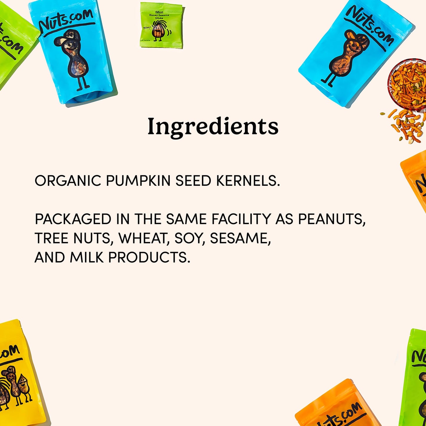 Nuts.com - Organic Pumpkin Seeds - 2 Lb Bag, No Shell Pumpkin Seeds Organic, Healthy Snack for Adults & Kids, Rich in Protein, F