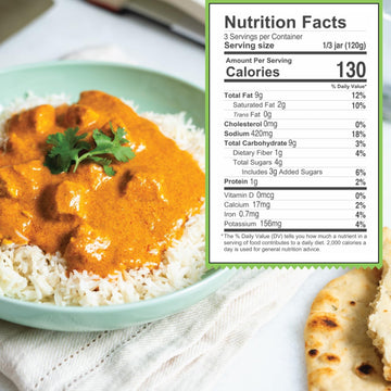 Khazana ORGANIC Butter Chicken Simmer Sauce - Non-GMO, Vegan, Gluten-Free - 6 x 12.7oz Jars