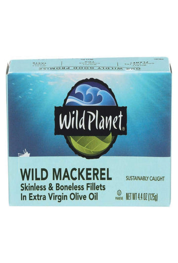 Wild Planet Mackerel Wild Fillet Extra Virgin Olive Oil, 4.40 oz