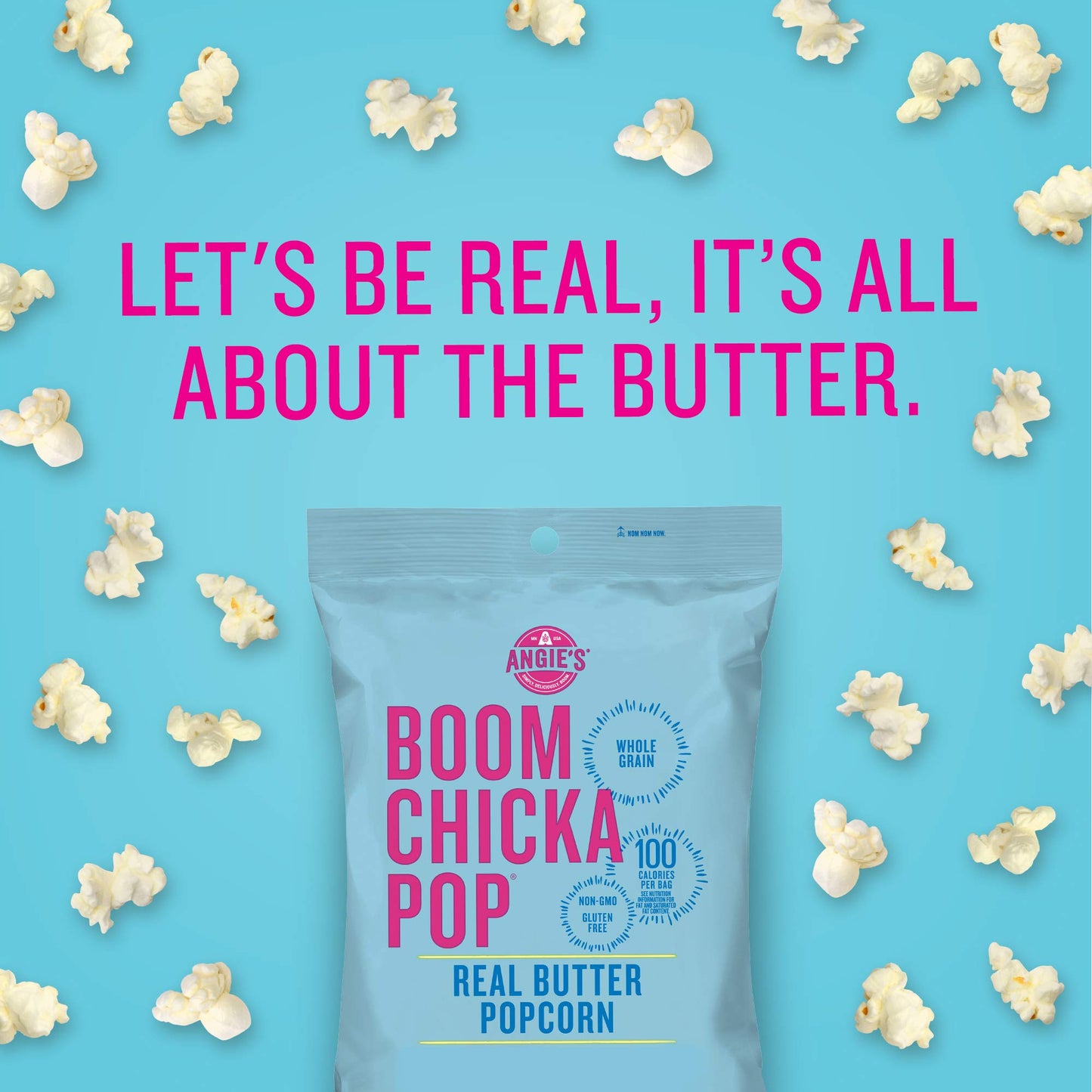 BOOMCHICKAPOP Real Butter Popcorn, 4.4 oz Pack of 12, 20818780015039