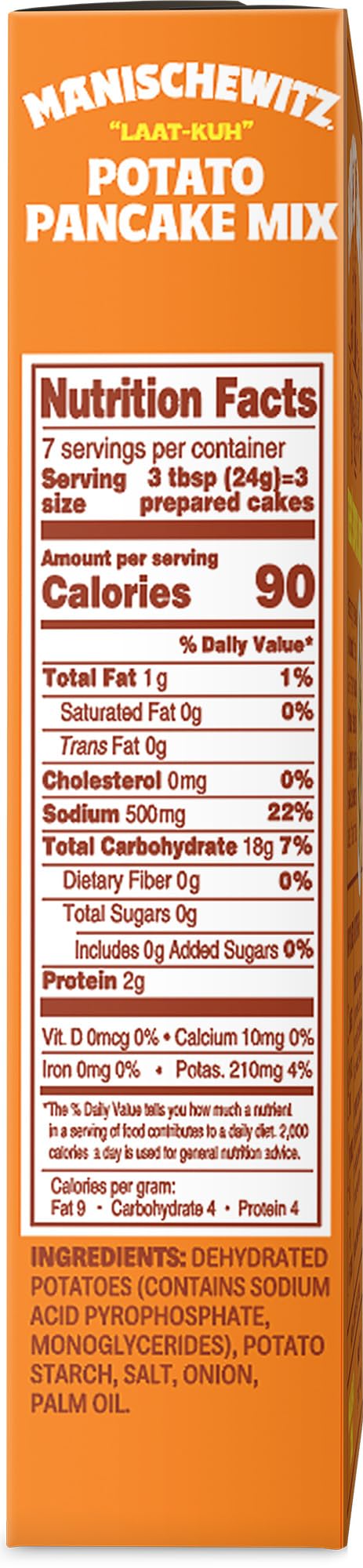 Manischewitz Potato Pancake Mix 6Oz (12 Pack) Gluten Free, No Msg, Traditional Style Potato Latke Mix