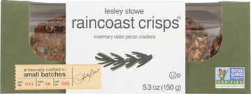 Lesley Stowe Raincoast Crisps Rosemary, Raisin and Pecan Flavor, Non GMO, 5.3 Ounce (Pack of 12)