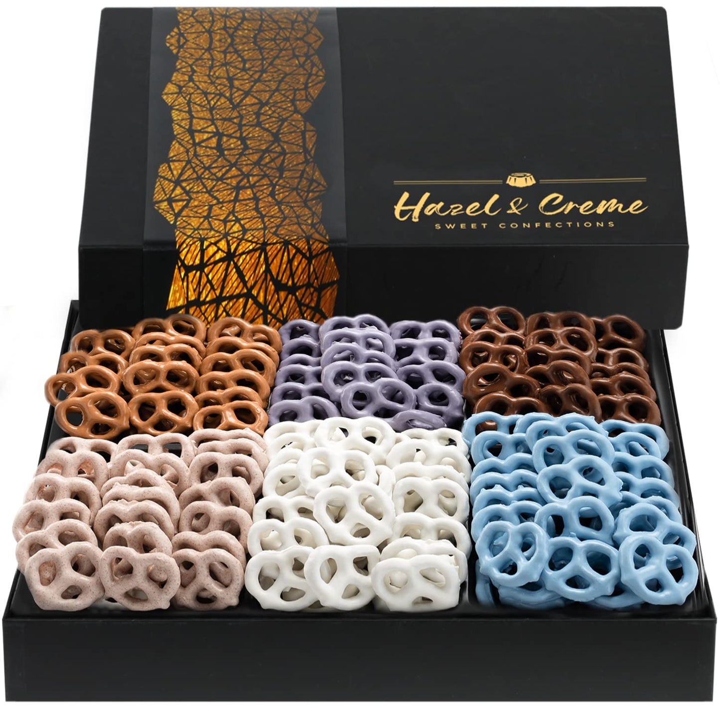 Yogurt Pretzels Gift Box - 6 Flavors - Birthday Pretzel Gift Basket Thank You Sympathy Get Well