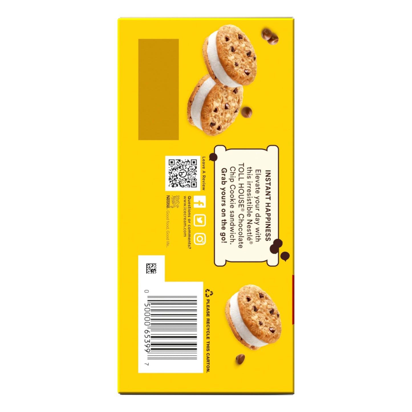 Tollhouse Mini Vanilla Chocolate Chip Cookie Sandwiches, 18 Fl Oz (Frozen), 12 Count