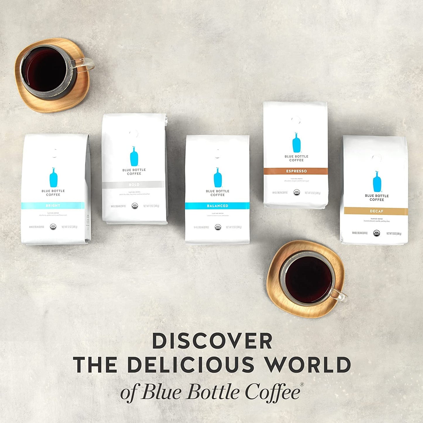 Blue Bottle Whole Bean Organic Coffee Decaf Medium Roast 12 Ounce bag (Pack of 1)