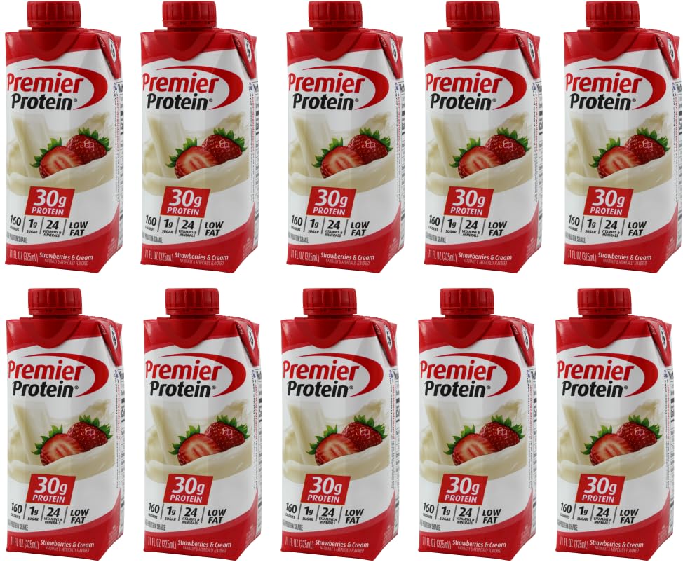 Niro Assortment | Protein Shake | Strawberries & Cream Flavor 10 Pack | Bundle Includes Niro Beverage Sleeve