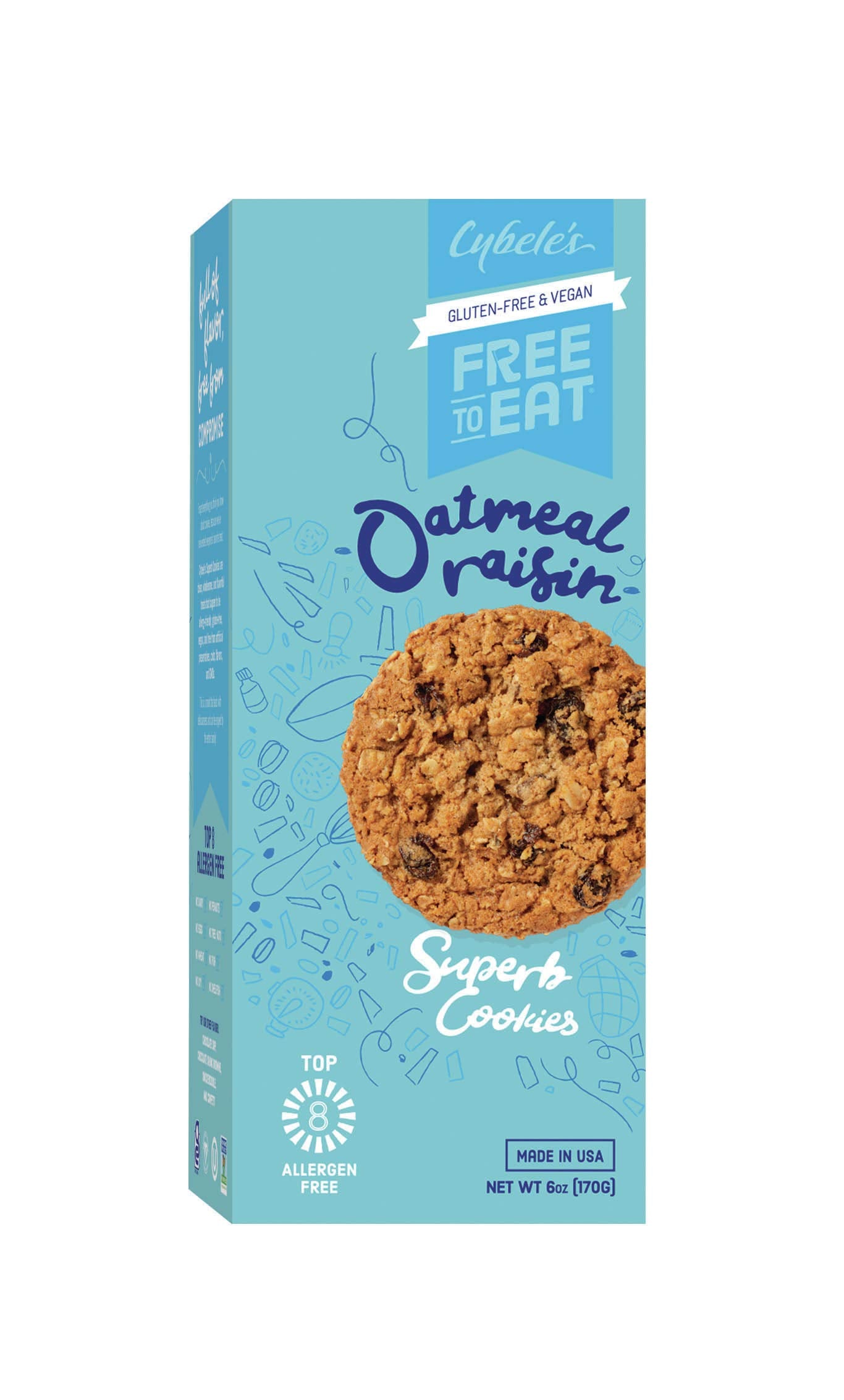 Cybeles Free to Eat , Oatmeal Raisin, 6 Ounce Box (Pack of 6)