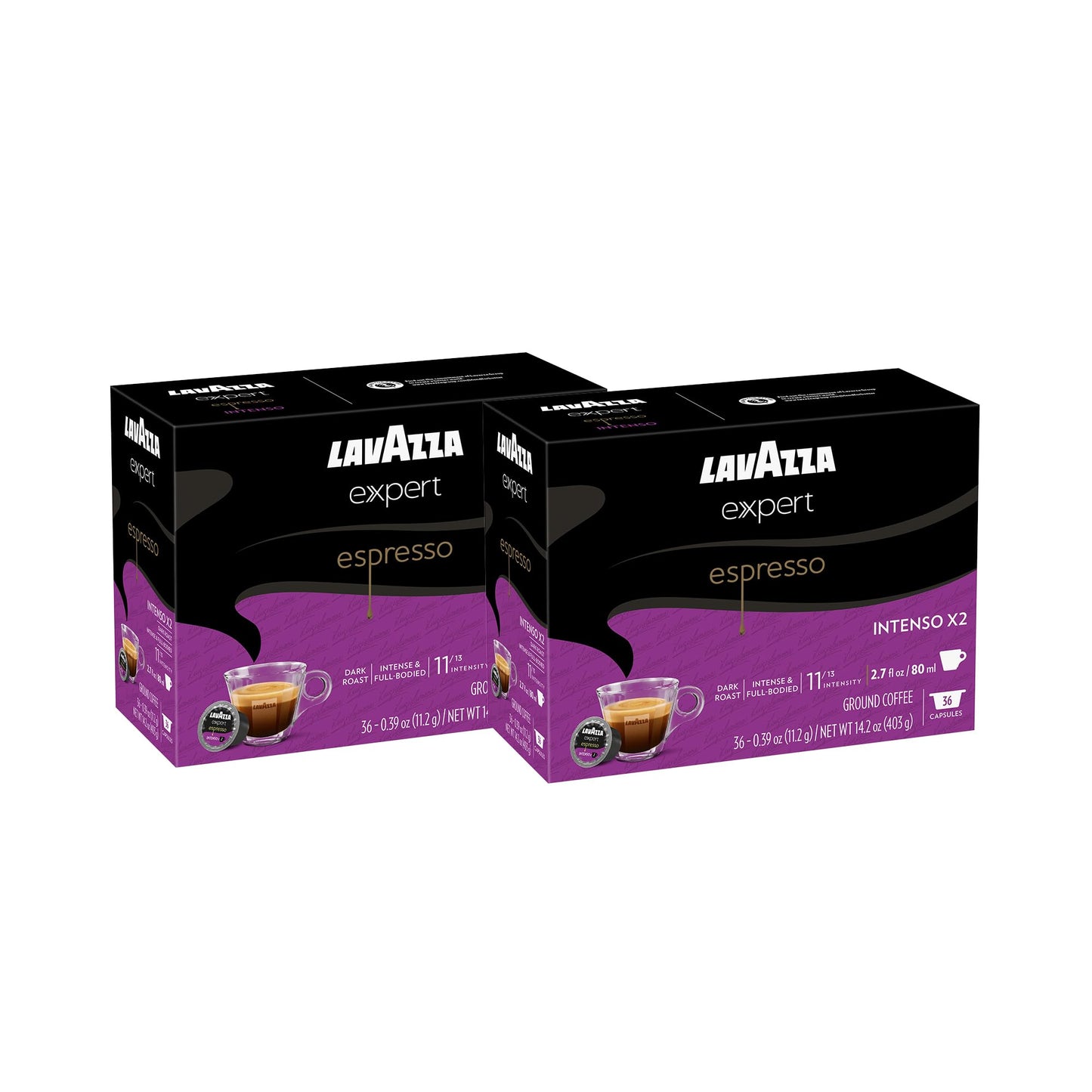 Lavazza Expert Espresso Intenso Double Shot Units Dark Roast Arabica And Robusta Blend Compatible With Lavazza Classy Machines (72 Units)
