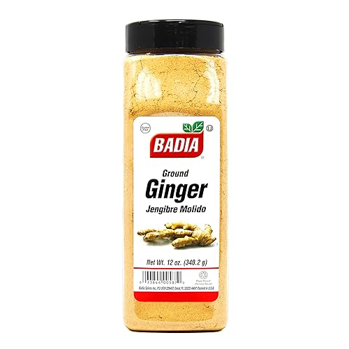 Badia Ground Ginger Powder, 12 Oz - Fresh, Aromatic, Ground Ginger Root, Gluten-Free