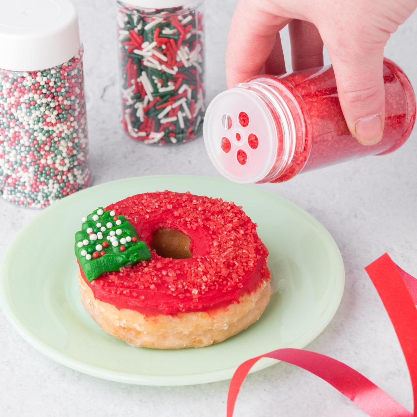 Sweets Indeed Christmas Sprinkles Mix - Edible Jimmies, Nonpareils & Sugar Pearls - 10.90 oz - Holiday Blend - Christmas Color