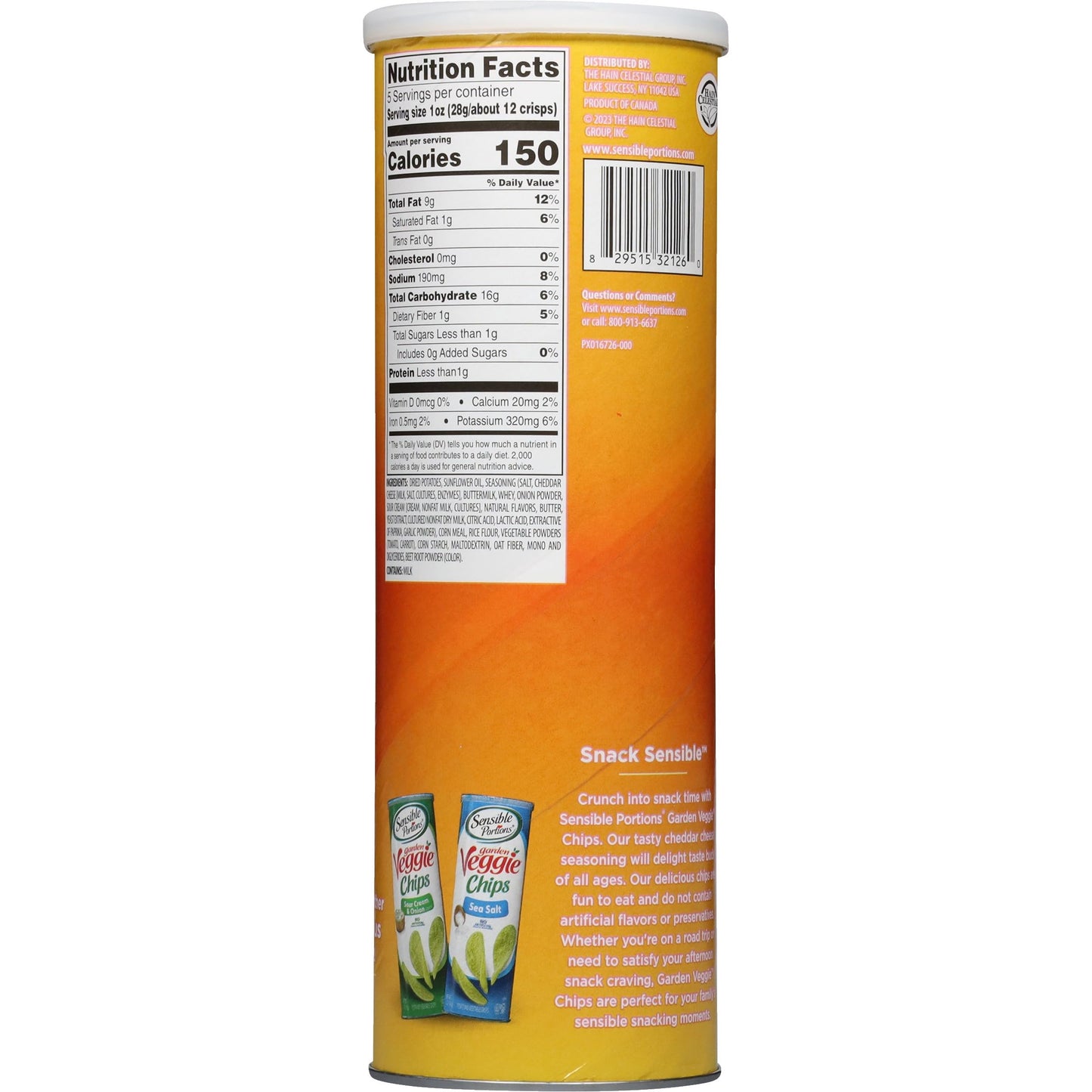 Sensible Portions Stacked Garden Veggie Chips, Cheddar, 5 Oz (Pack Of 12)