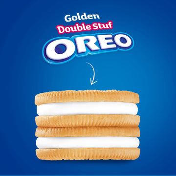 Oreo Double Stuf Golden Sandwich Cookies, Family Size, 20 Oz