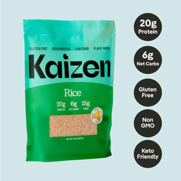 Kaizen Low Carb Keto Rice - Gluten-Free, High Protein (20G), Keto Friendly, Plant Based, Made With High Fiber Lupin Flour - 8 Ou