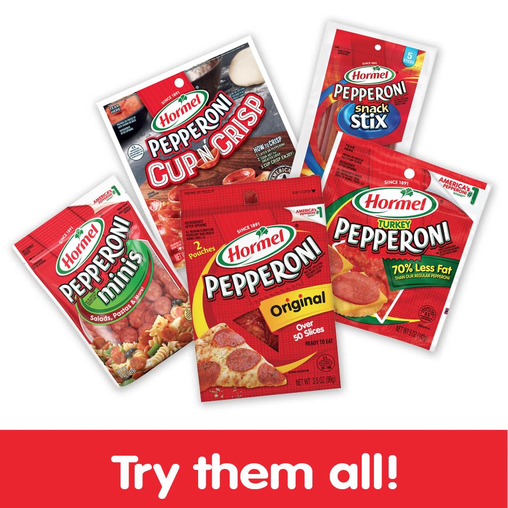 Hormel Pepperoni Snack Stix, 20 oz - 20 Individually Wrapped 1 oz Sticks, Perfect for Snacking