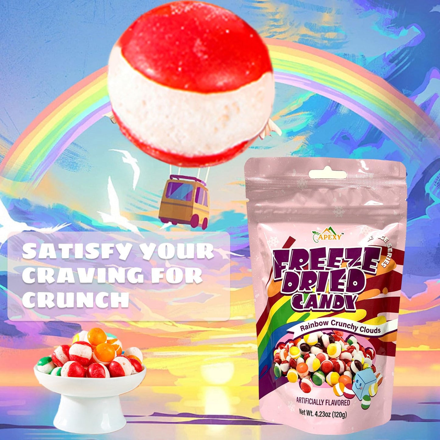 APEXY Freeze Dried Candy Variety Pack - Assorted Flavors - Dehydrated Crunchy - 16.51 x 11.91 x 20.90 cm - Rese