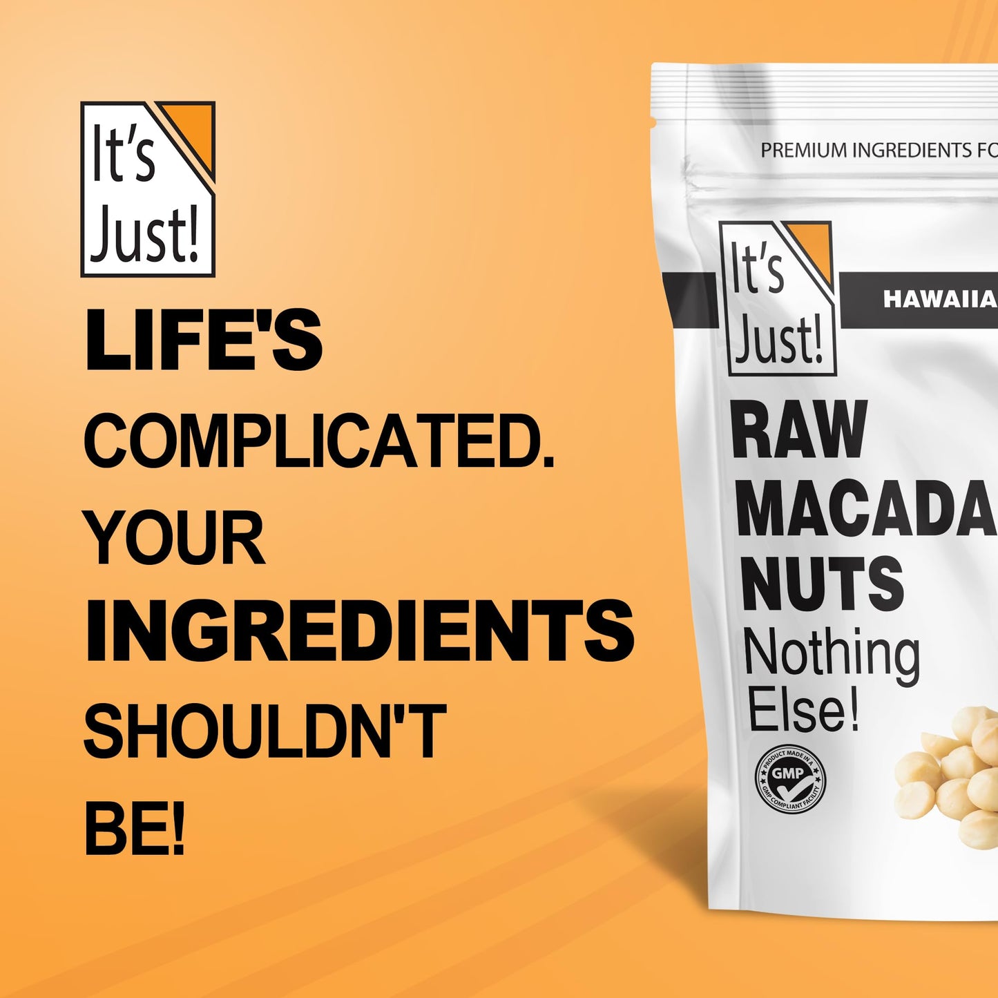 It'S Just - Hawaiian Macadamia Nuts, Raw Unsalted, Perfect For Baking, Grown In Hawaii, Made In Usa, Keto Friendly, Resealable B