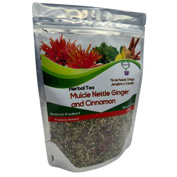 Muicle Nettle Ground Ginger Tea, Herbal Mix, Muicle Leaves, Muicle Tea, Quiere Te, 5.3 Oz (150 Grams), 1 Pack,Resealable Bag, Lo
