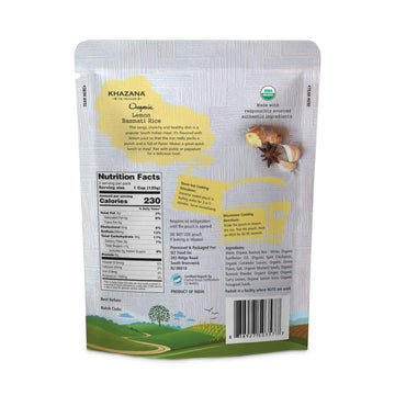 Khazana Authentic Lemon Ready To Heat Basmati Rice (Pack Of 6, 8.8Oz) | Non-Gmo, Vegan, Gluten Free & Kosher | Aromatic & Flavor