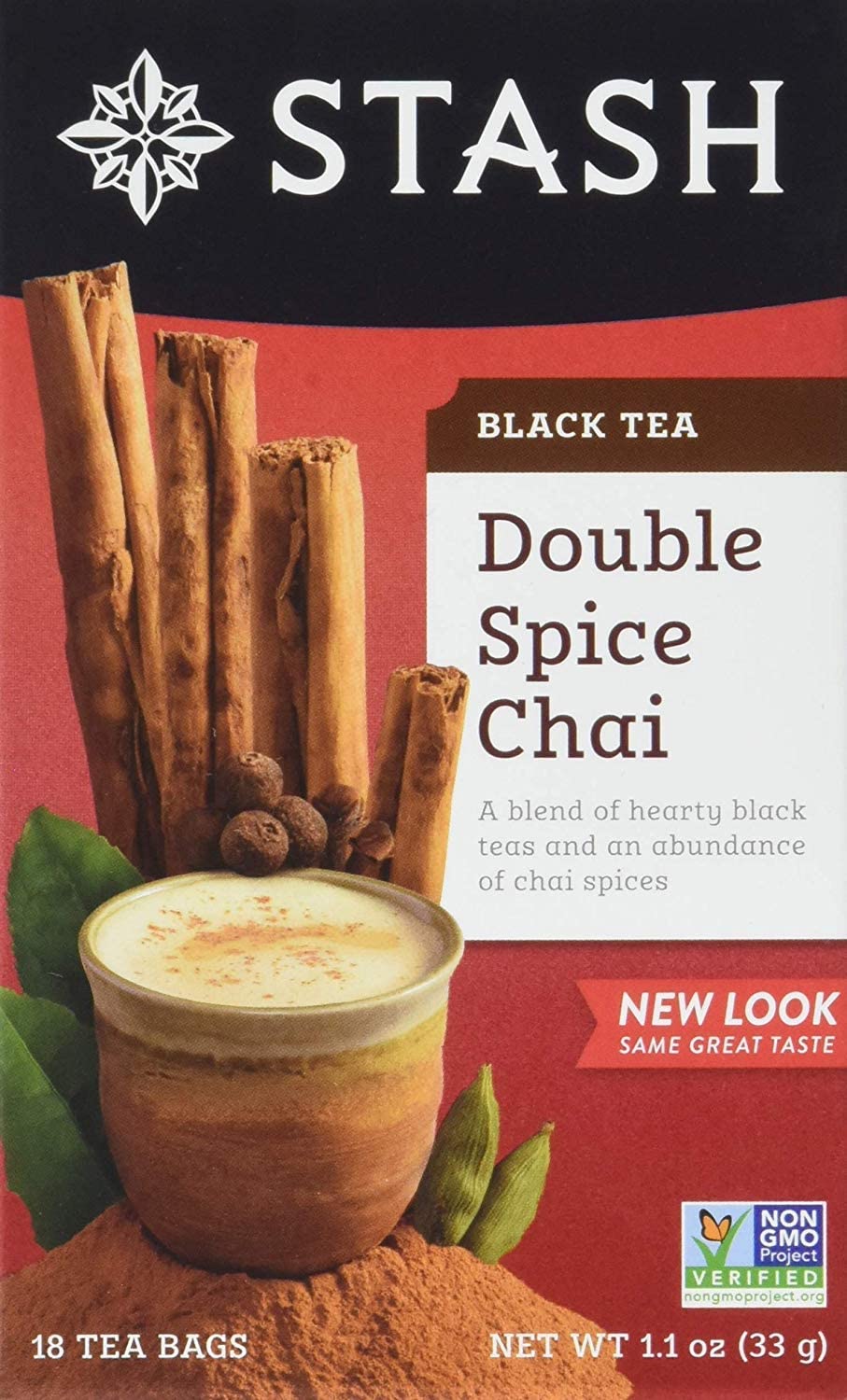 Stash Tea Double Spice Chai Black Tea, 18 Count Tea Bags In Foil (Pack Of 2)