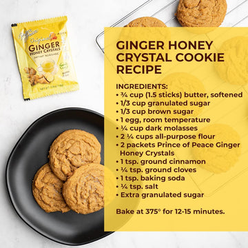 Prince of Peace Instant Ginger Honey Crystals, 30 Sachets - Instant Hot or Cold Beverage - Easy to Brew Ginger and Honey Crystal