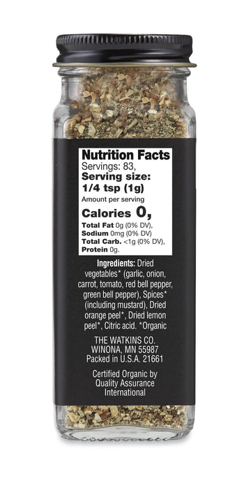 Watkins Gourmet Organic Spice Jar, Garlic Herb, 2.9 Oz, 1 Count