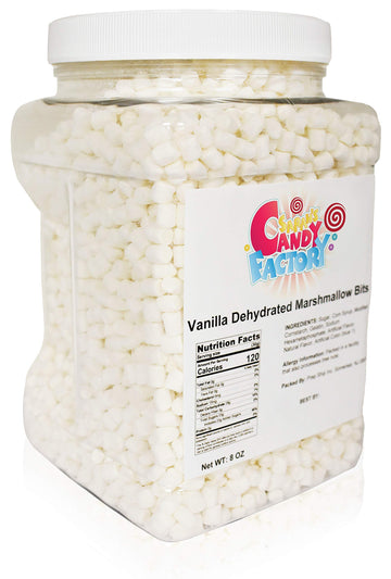 Sarah s Candy Factory Vanilla Mini Dehydrated Marshmallow Bits in Jar, 8 Oz