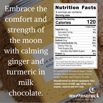 Moonstruck Chocolate Cozy Ginger And Turmeric Milk Chocolate Hot Cocoa Mix, 9.5Oz (Pack Of 1)