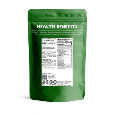 Food to Live Organic Brazil Nuts, Non-GMO, Raw, Unsalted, 8 Ounce, Kosher, Vegan, Keto Friendly