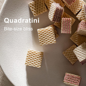 Loacker Quadratini Premium Raspberry-Yogurt Wafer Cookies, 220G/7.76Oz