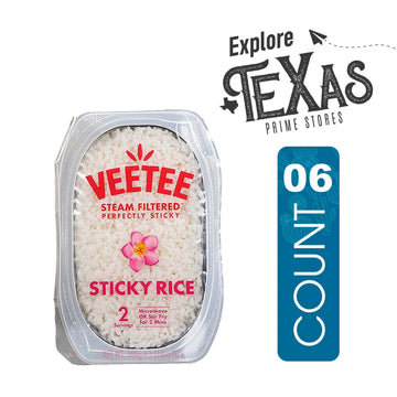 Veetee 6-Pack Sticky Rice Steam Filtered 10.6 Oz Microwaveable Tray