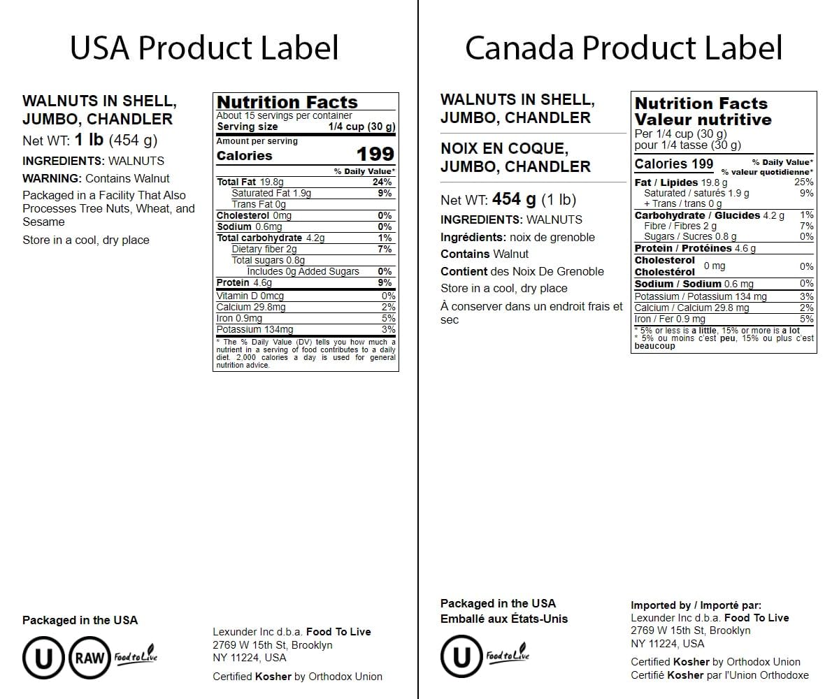 Food To Live Jumbo Walnuts In Shell, 1 Pound - California Chandler Variety. Rich In Omega-3S And Antioxidants. Keto-Friendly, Fr