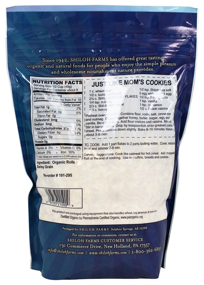 Shiloh Farms - Organic Barley Flakes - 16 Oz.