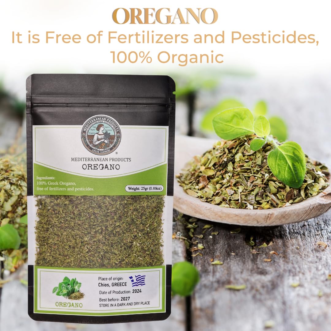 Mediterranean Products Oregano - Greek Oregano Dried - Traditionally Dried And Cut Organic Oregano, Premium Oregano Leaves, Hand
