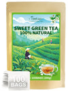 TeeLux Sweet Tea Bags, Green Tea Blended with Natural Sweet Tea, Brisk & Sweet Taste, Zero Sugar, 100 Count
