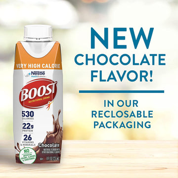 Boost Very High Calorie Nutritional Drink Chocolate, Made with Natural Chocolate Flavor & No Artificial Flavors, Colors & Sweete