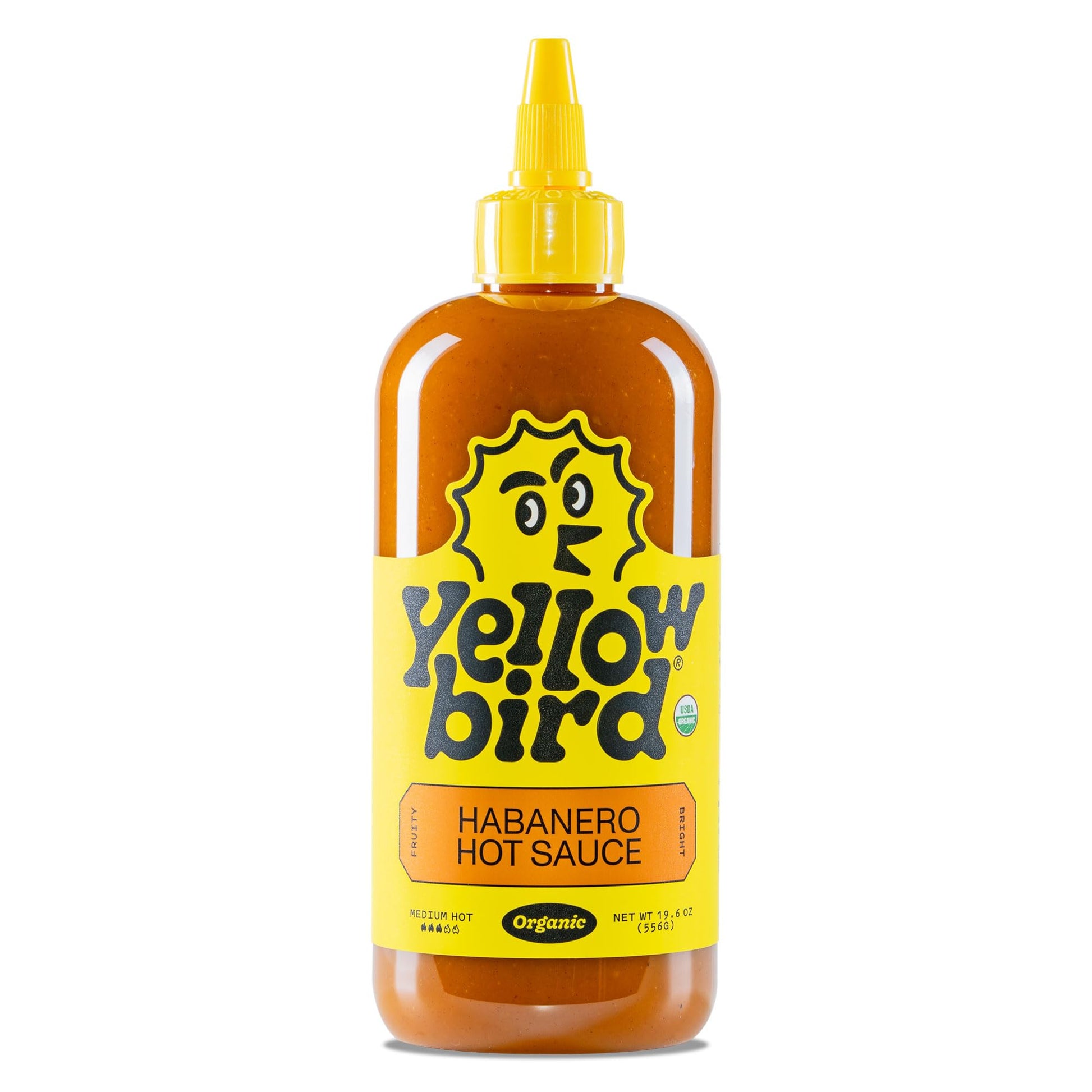 Yellowbird Organic Habanero Hot Sauce - Medium Hot - Vegan Habanero Sauce Made with Carrots, Garlic and Tangerine - Gluten-Free