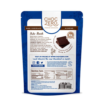 ChocZero Dark Chocolate with Almonds Sea Salt Keto Bark, 6 Ounce (Pack of 1)