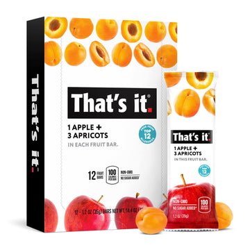 That'S It. Apple + Apricot 100% Natural Real Fruit Bar, Best High Fiber Vegan, Gluten Free Healthy Snack, Paleo For Children & A