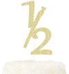 LOVENJOY 6 Months Cake Topper, Gold Glitter, Cardstock, Model ZC-HB-1/2G, Baby Birthday Decoration