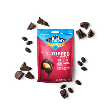 Blue Diamond Almonds, Dark Chocolate Covered Thin Dipped Snack Nuts For Guilt-Free Snacking With Half The Sugar, Perfect For Gat