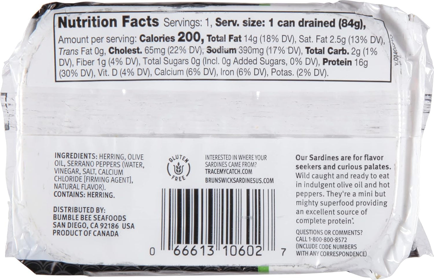 Brunswick Wild Caught Sardine Fillets In Hot Pepper, 3.75 Oz Can (Pack Of 12) - 16G Protein Per Serving - Gluten Free, Keto Friendly - Great For Pasta & Seafood Recipes