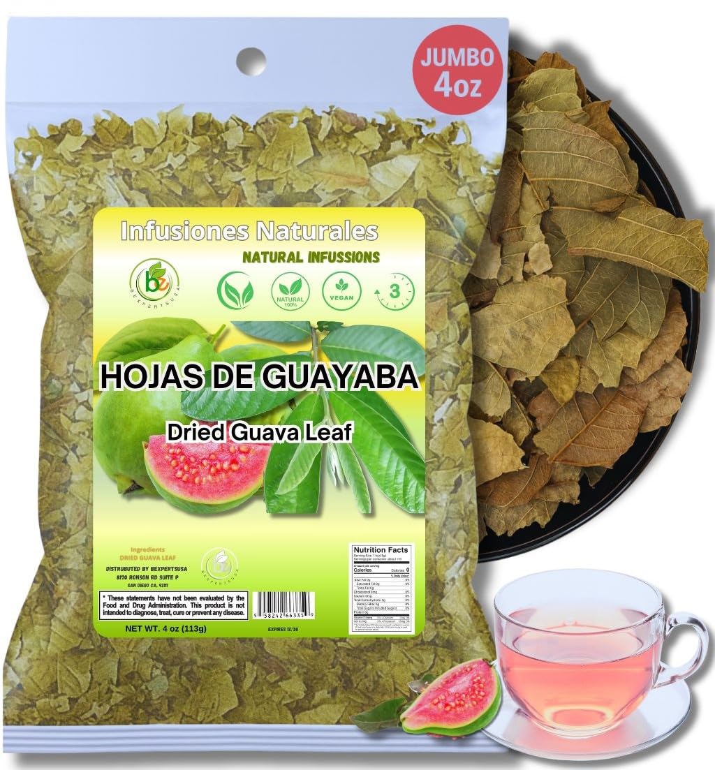 Hojas De Guayaba Herbal Tea - 4 Oz (113 G) - 100% Natural Wildcrafted Guava Leaf Loose Leaf Tea - Energy Blend-Free Vegan Non-Gmo Gluten-Free - Traditional Mexican Herbal Infusion - By Bexpertsusa