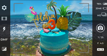 Laventy 2 Pcs Glitter Aloha Cake Topper Flamingo Cake Toppers Flamingo Happy Birthday Cake Decoration Tropical Hawaiian Luau The